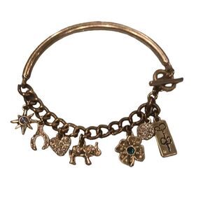 Gold Bangle Charm Bracelet Jessica Simpson
